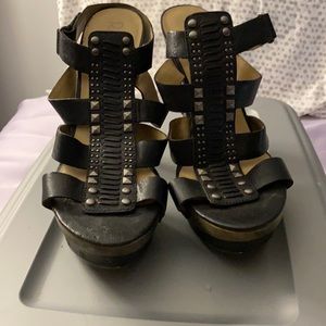 Black studded heels